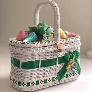 1960s Vintage Lilly Pulitzer Wicker Basket Purse